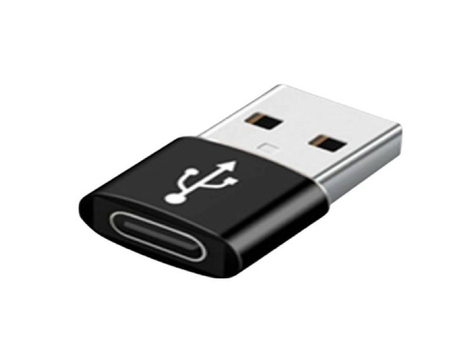 Sunix Adapter Typ-C Buchse auf USB wandelt USB-C zu USB Port kompatibel mit Smartphone schwarz