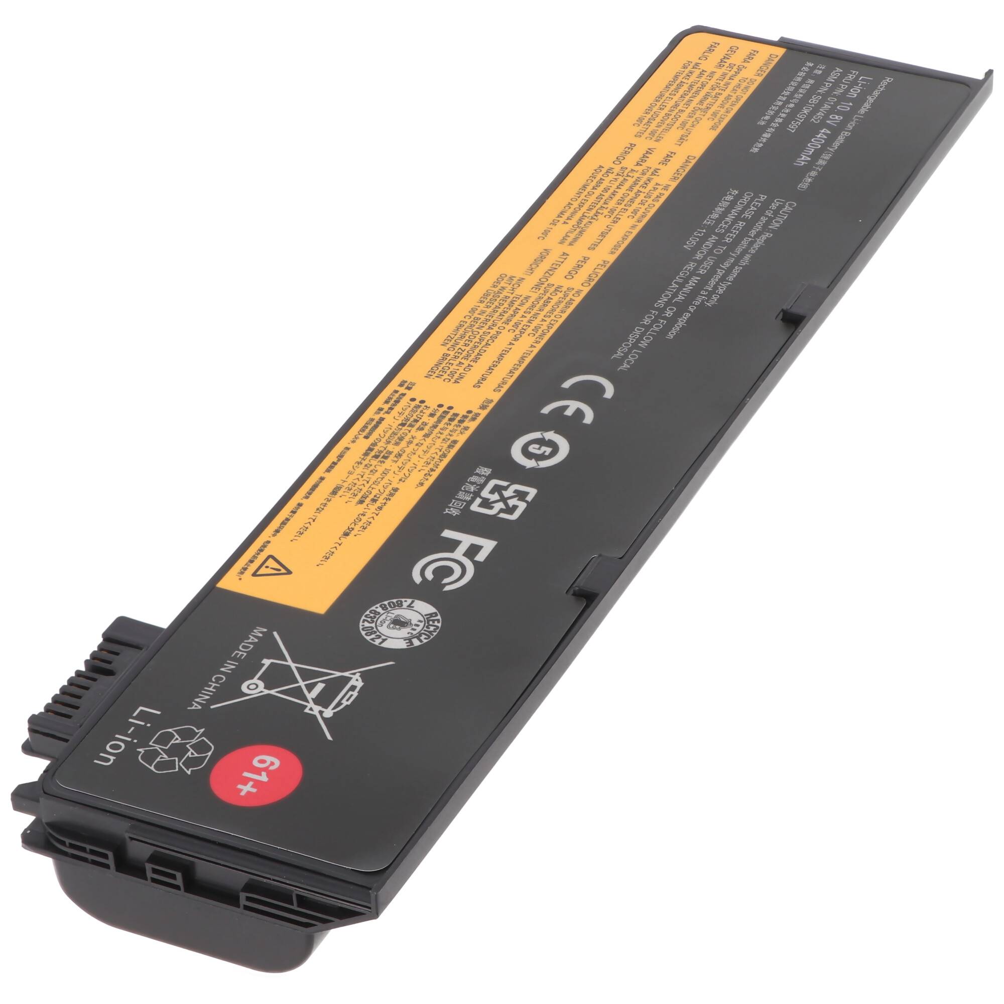 Akku passend für Lenovo ThinkPad T470, T480, 61+, Li-ion, 10,8V, 4400mAh, 47,5Wh
