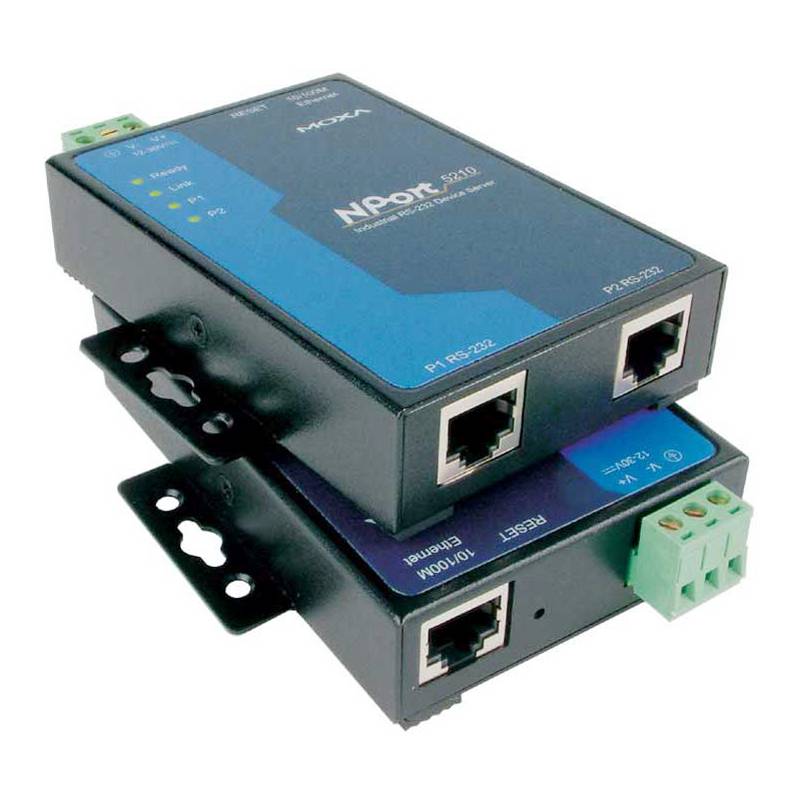 MOXA Serial Device Server, 2 Port, RS-232, Nport-5210