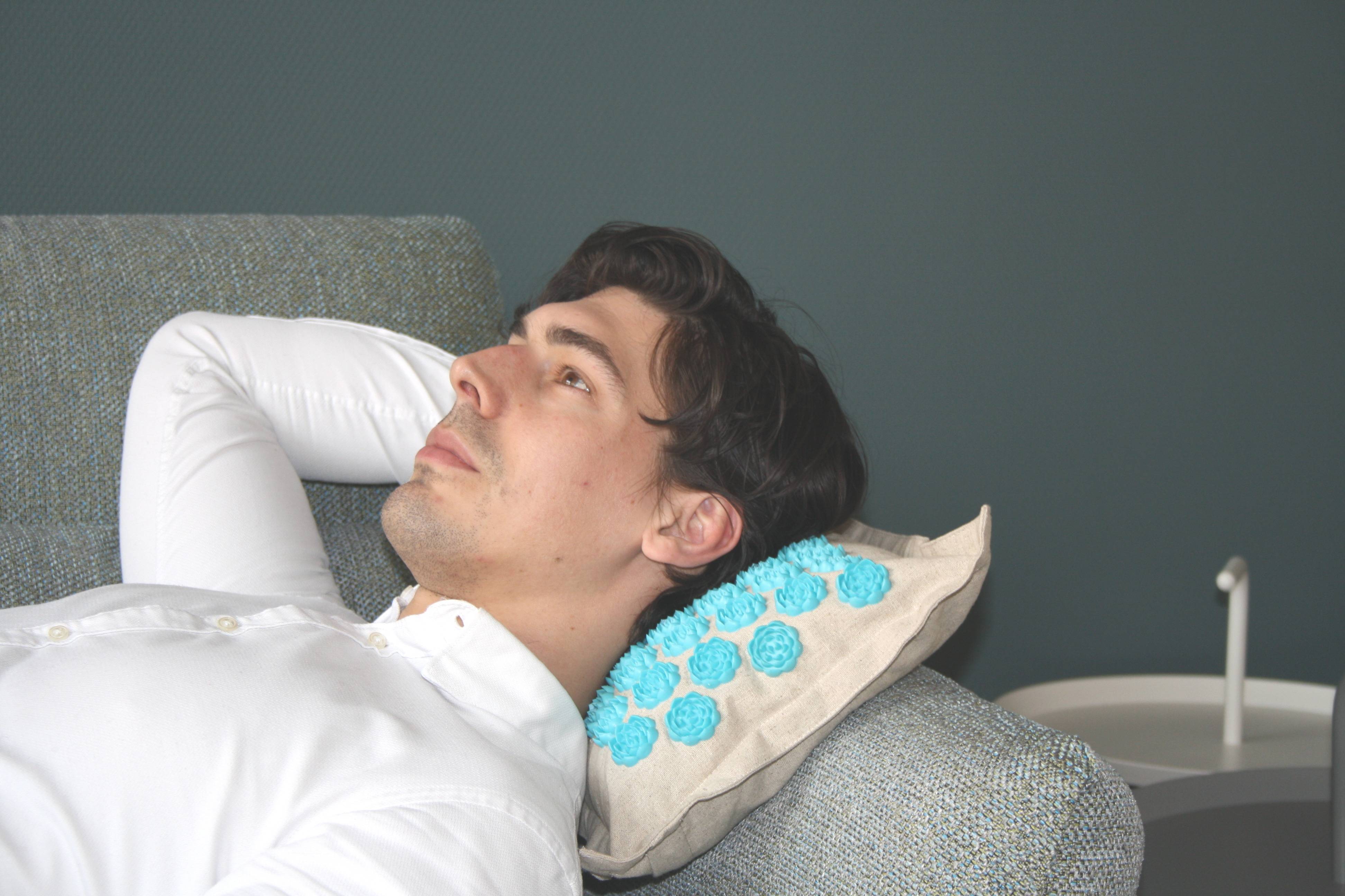 ERGOLEBEN Akupressur Matte und Kissen Premium Set |ökologische Materialen Kokosnussfaser Buchweizenschalen Leinen | Gegen Rückenschmerzen | Entspann