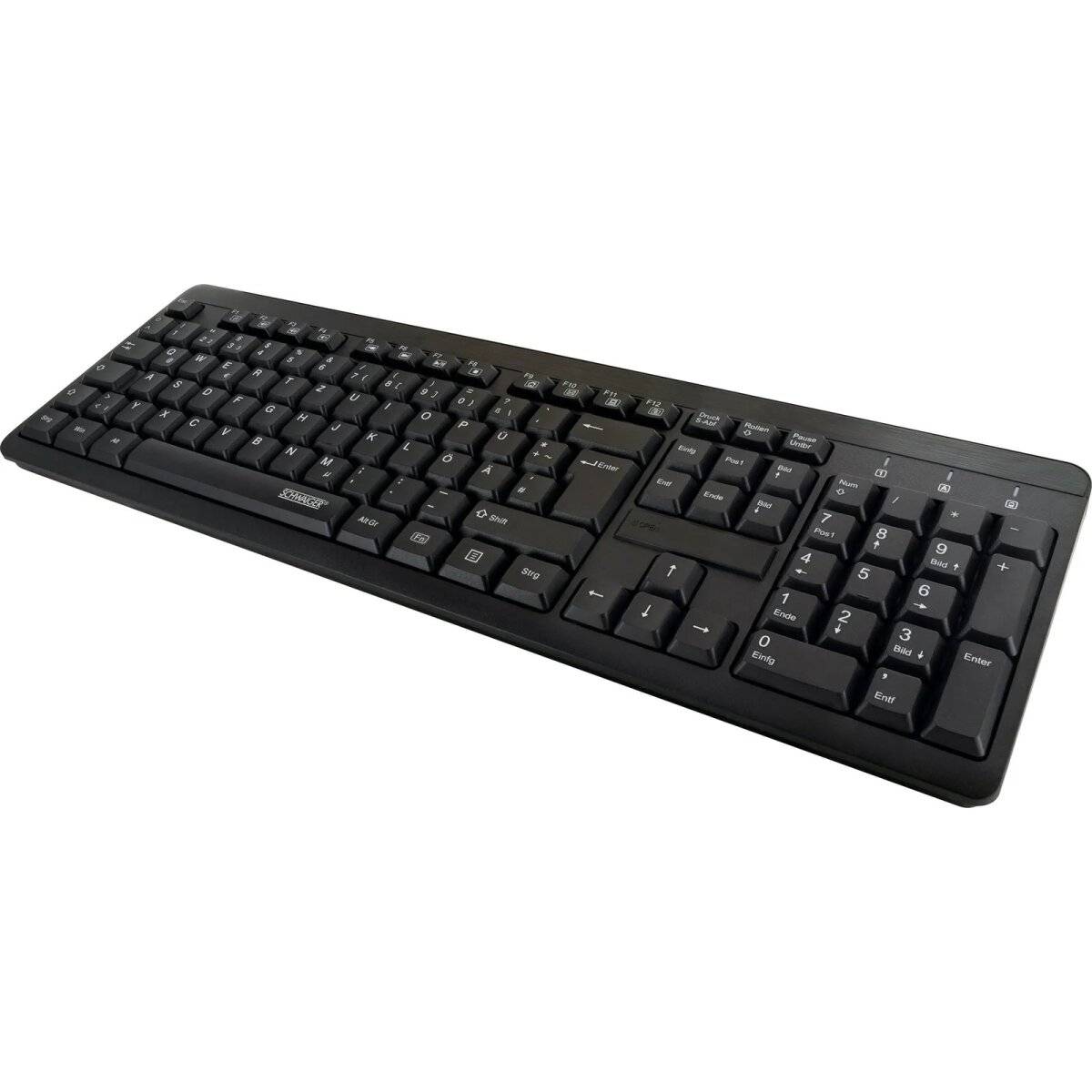 Schwaiger kabellose QWERTZ Tastatur WKB1000 USB 2.0A Schwarz