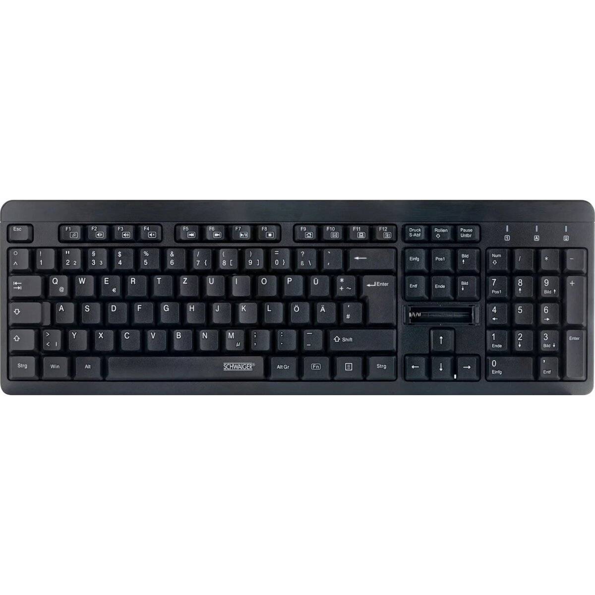 Schwaiger kabellose QWERTZ Tastatur WKB1000 USB 2.0A Schwarz