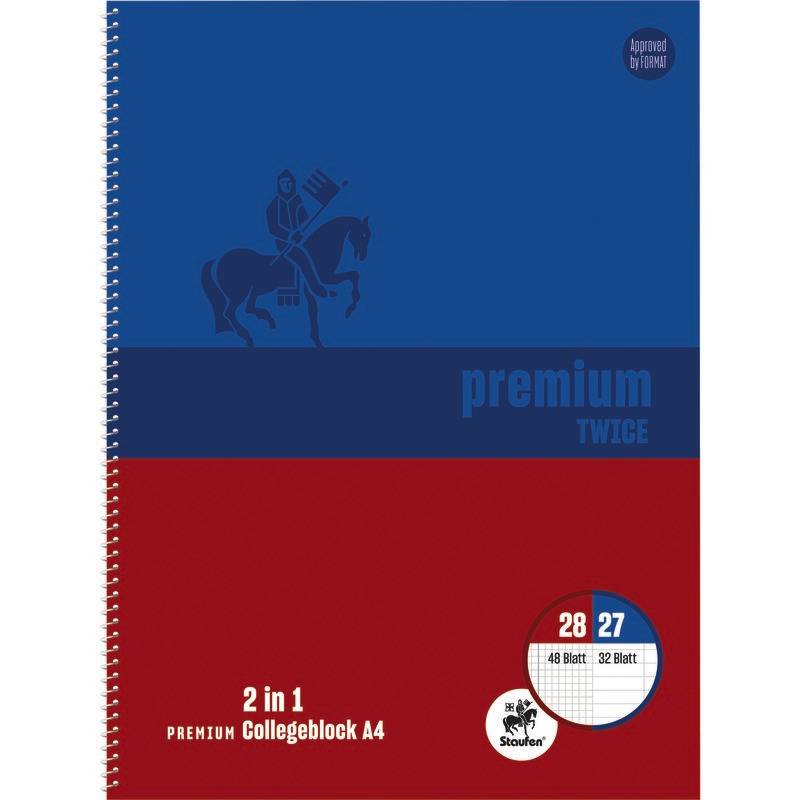 Staufen Premium Collegeblock Lineatur 28+27 DIN A4, kariert + liniert