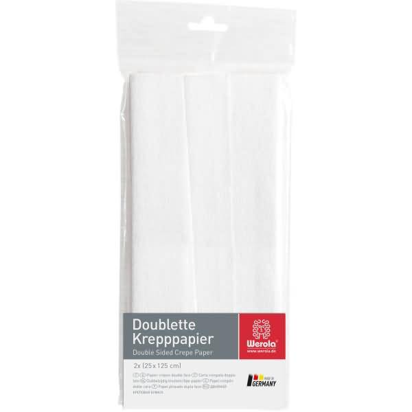 Krepppapier Doublette 90g/qm 125x25cm weiß