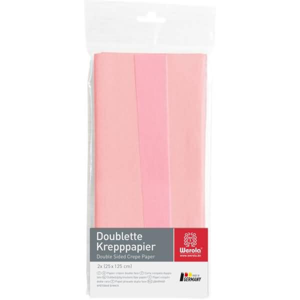 Krepppapier Doublette 90g/qm 125x25cm hellrosa-pink