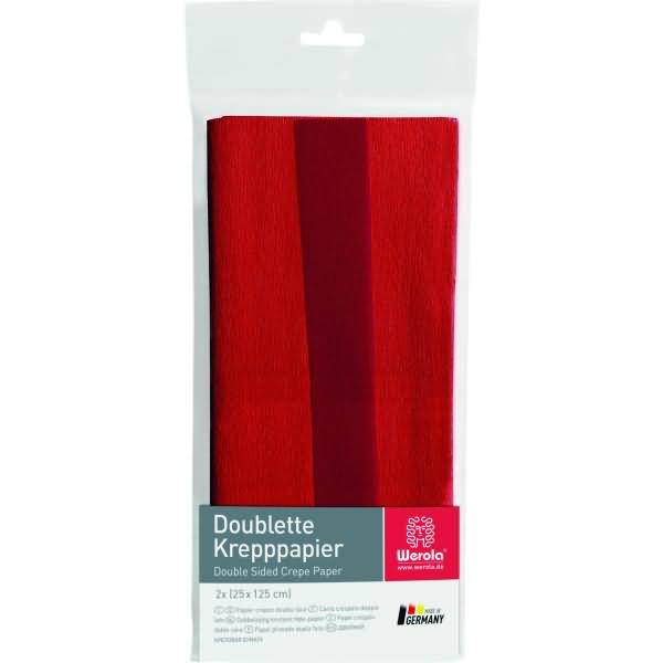 Krepppapier Doublette 90g/qm 125x25cm vulkanrot-karminrot