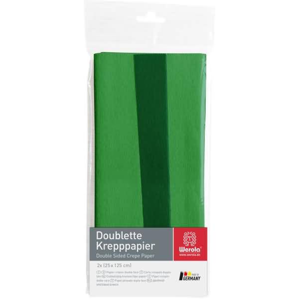 Krepppapier Doublette 90g/qm 125x25cm gelbgrün-moos
