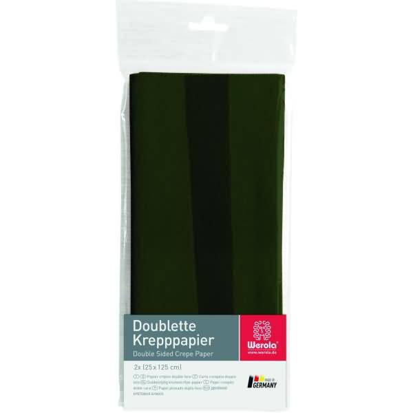 Krepppapier Doublette 90g/qm 125x25cm mitteloliv-oliv