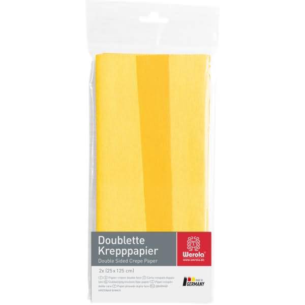 Krepppapier Doublette 90g/qm 125x25cm weißgelb-gelb