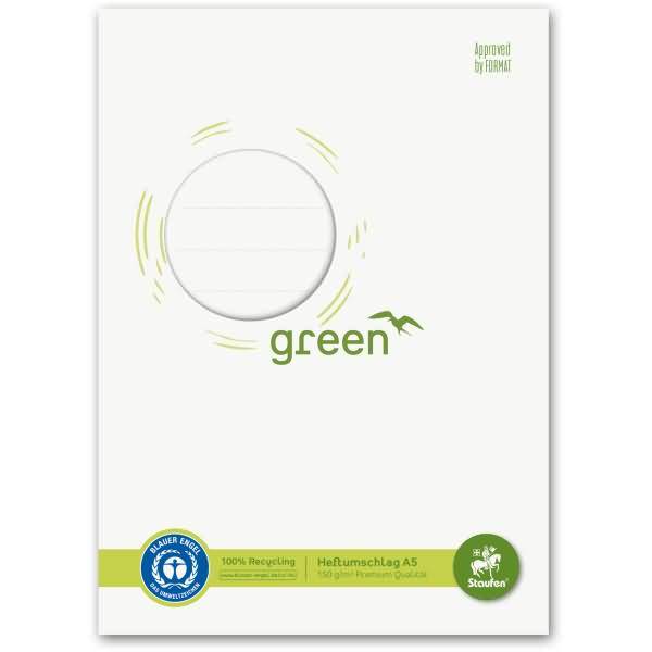 Heftumschlag Green Karton 150g/qm A5 weiß