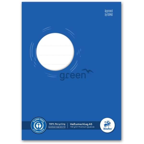 Heftumschlag Green Karton 150g/qm A5 blau