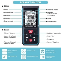 TACKLIFE S5-50, 50m Laser-Entfernungsmesser, Lasermessgerät, USB-Aufladung, ±2 mm Genauigkeit, elektronischer Winkelsensor, 99 Speicher, m/in/ft/ft+ TACKLIFE S5-50, 50m Laser-Entfernungsmesser, Lasermessgerät, USB-Aufladung, ±2 mm Genauigkeit, elektronischer Winkelsensor, 99 Speicher, m/in/ft/ft+
