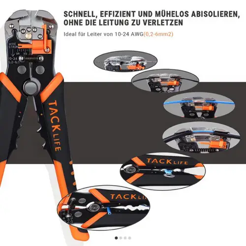 Tacklife MWS02, Abisolierzange, selbsteinstellende 8,4-Zoll-Kabelschneider-Crimper, 3-in-1-Multizange Tacklife MWS02, Abisolierzange, selbsteinstellende 8,4-Zoll-Kabelschneider-Crimper, 3-in-1-Multizange