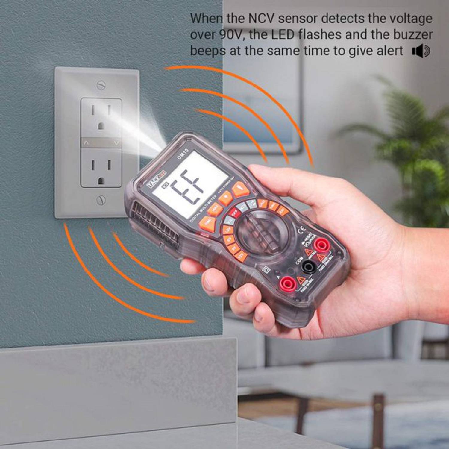 TACKLIFE Digitalmultimeter, Messleitungen mit Krokodilklemme, Schraubendreher-DM10
