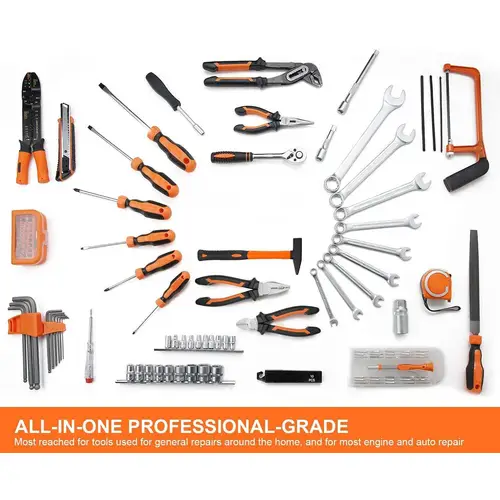 TACKLIFE HHK4B, Multifunktionaler 56-teilig Haushalts-Werkzeugkoffer für den Heimgebrauch, perfekt für alle Heimwerkerarbeiten mit Hammer, Messer, TACKLIFE HHK4B, Multifunktionaler 56-teilig Haushalts-Werkzeugkoffer für den Heimgebrauch, perfekt für alle Heimwerkerarbeiten mit Hammer, Messer,