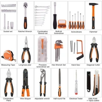 TACKLIFE HHK4B, Multifunktionaler 56-teilig Haushalts-Werkzeugkoffer für den Heimgebrauch, perfekt für alle Heimwerkerarbeiten mit Hammer, Messer, TACKLIFE HHK4B, Multifunktionaler 56-teilig Haushalts-Werkzeugkoffer für den Heimgebrauch, perfekt für alle Heimwerkerarbeiten mit Hammer, Messer,