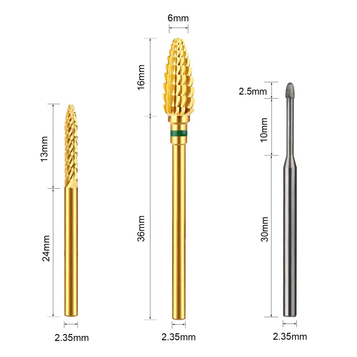 JCMaster 3x Premium Hartmetall Nagelfräser Bits Inkl. 1x Polierbit