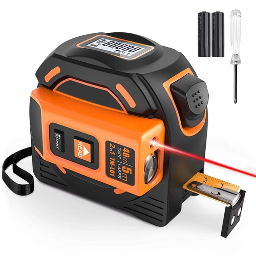 Tacklife TM-L01 2 in 1 Massband Laser Entfernungsmesser, 40m Massband und 5m Massband, 2 Laseröffnungs, HD und LCD-Display, Selbsthemmend, Aktiver Tacklife TM-L01 2 in 1 Massband Laser Entfernungsmesser, 40m Massband und 5m Massband, 2 Laseröffnungs, HD und LCD-Display, Selbsthemmend, Aktiver