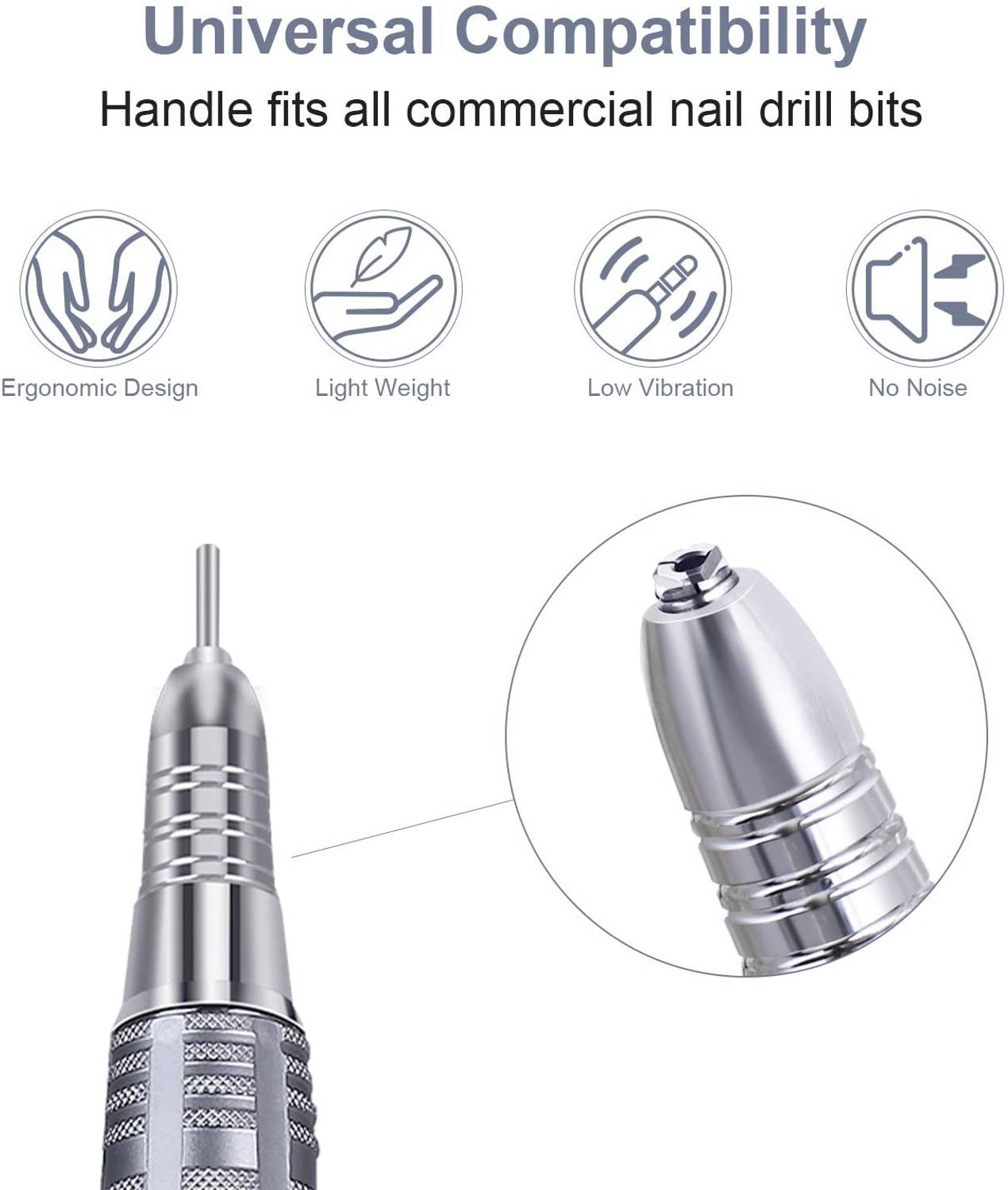 JCMASTER® TouchPro+ Nagelfräser 35000 Umin Gelnägel & Acrylnägel Profi Set Elektrisch, Fußpflegegerät, Kunstnägel, Stufenlose Regulierung