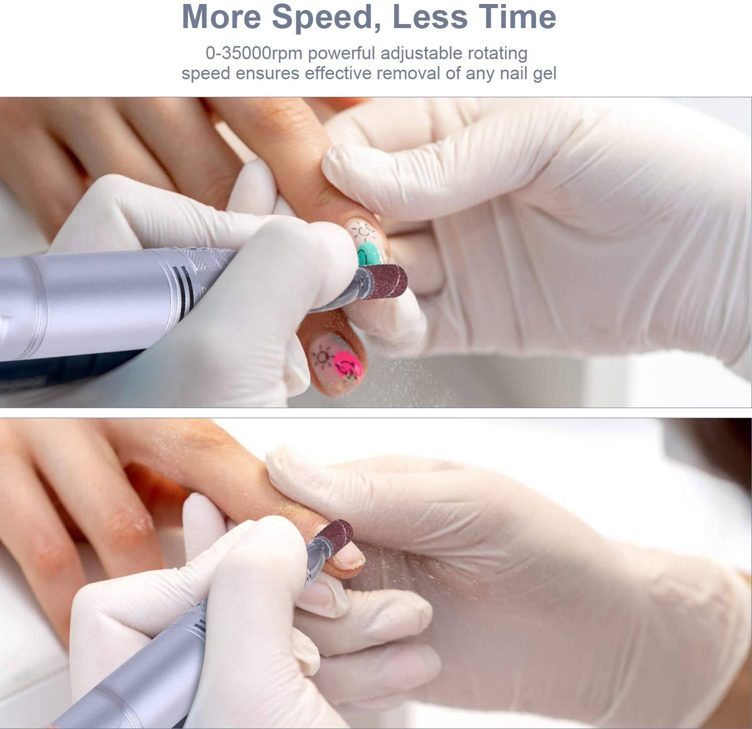 JCMASTER® TouchPro+ Nagelfräser 35000 Umin Gelnägel & Acrylnägel Profi Set Elektrisch, Fußpflegegerät, Kunstnägel, Stufenlose Regulierung