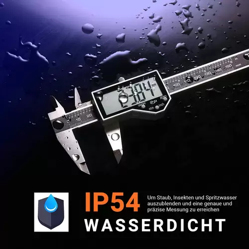 TACKLIFE DC04, Messschieber Digital Schieblehre, 150mm / 6 Zoll mit Zoll/Millimeter, IP54 Wasserdicht Hochpräzise Schieblehre aus Edelstahl(0,01 mm) TACKLIFE DC04, Messschieber Digital Schieblehre, 150mm / 6 Zoll mit Zoll/Millimeter, IP54 Wasserdicht Hochpräzise Schieblehre aus Edelstahl(0,01 mm)
