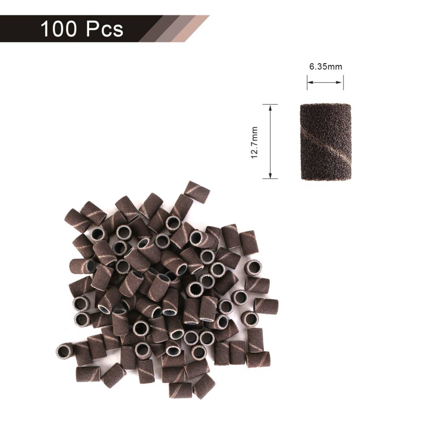 100x Premium Schleifhülsen/Schleifbänder 150# Körnung Maniküre/Pediküre/Hornhaut Für Nagelfräser