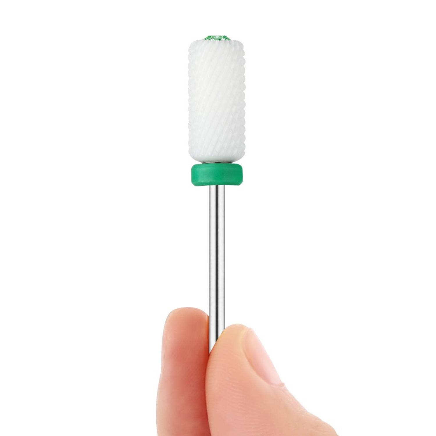 JCMaster 2MCE475M1, 2x Premium Nagelfräser Aufsätze Keramik, 2.35mm Bits zylinder Gelnägel mit Crystal