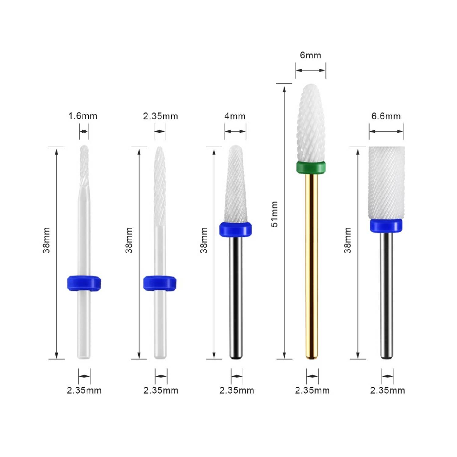 JCMaster MCE6, 5x Premium Keramik Bits Inkl. 1x KOSTENLOSER Bürstenbit, Standardmaße