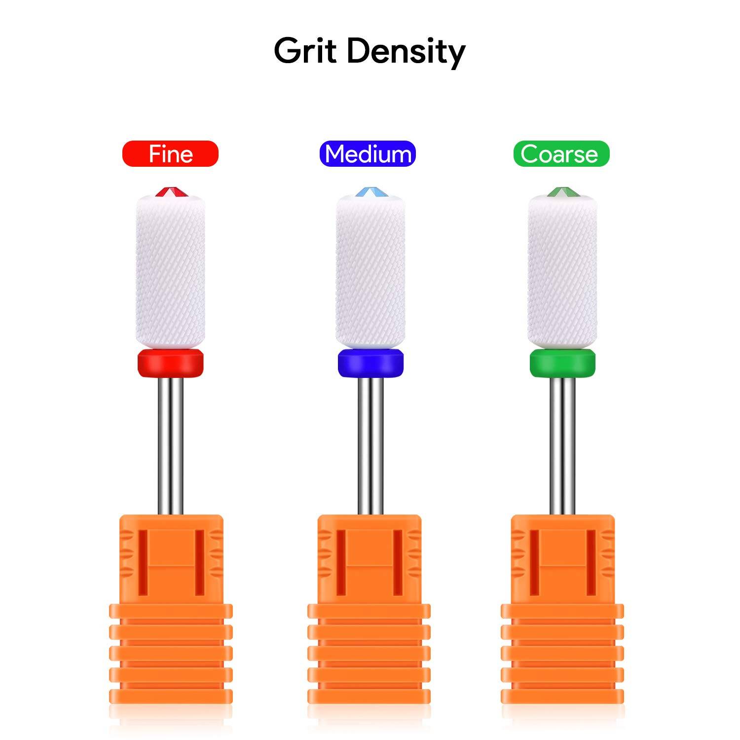 JCMASTER® Premium Keramik Aufsätze 2.35mm Nagelfräser Crystal Bits Gelnägel Medium Schleifen Acryl Maniküre, Pediküre Nageldesign Schleifkörper
