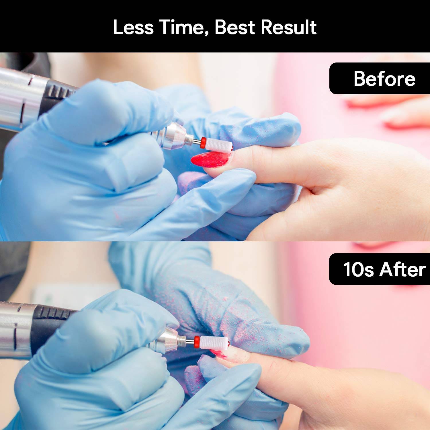 JCMASTER® Premium Nagelfräser Aufsatz Keramik, 2.35mm Bit zylinder Gelnägel mit Crystal Acryl Maniküre, Pediküre, Hornhaut Nagelmodellagen Profes