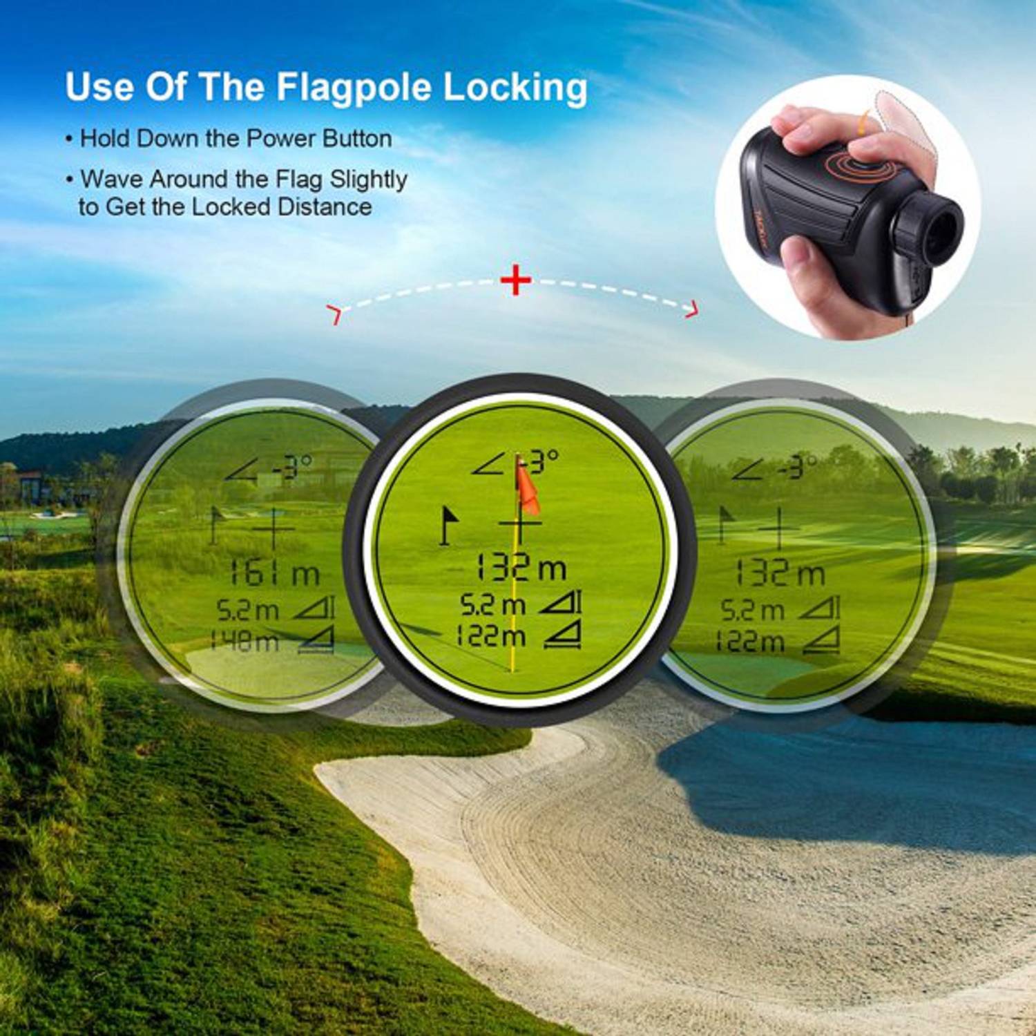 TACKLIFE Golf-Entfernungsmesser, 900-Yard-Laser-Entfernungsmesser 7X für Golf, Jagd, Wandern, Outdoor-Einsatz - MLR01