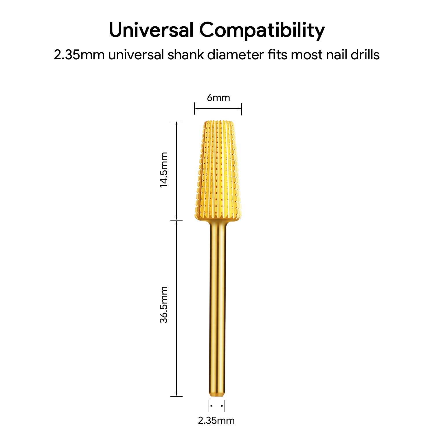 JCMASTER 2MCA862M Premium 4 in 1 Hartmetall Bit, Nagelfräser Aufsatz 2.35mm Gelnägel Schleifen Acryl Maniküre, Pediküre Professioneller Schleifkö