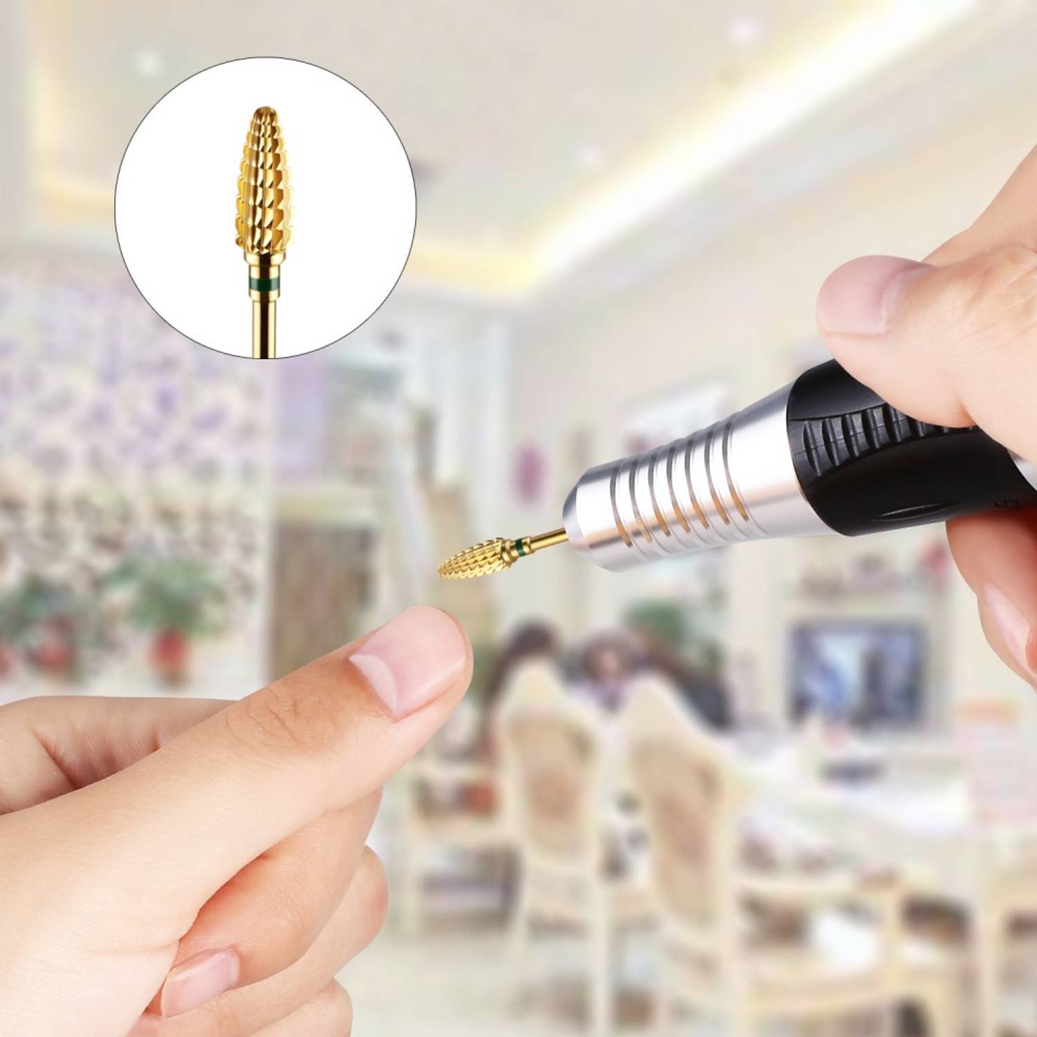 Premium Hartmetall Nagelfräser Bit 2,35mm Grob Aufsatz Gelnägel, Acryl Maniküre, Pediküre