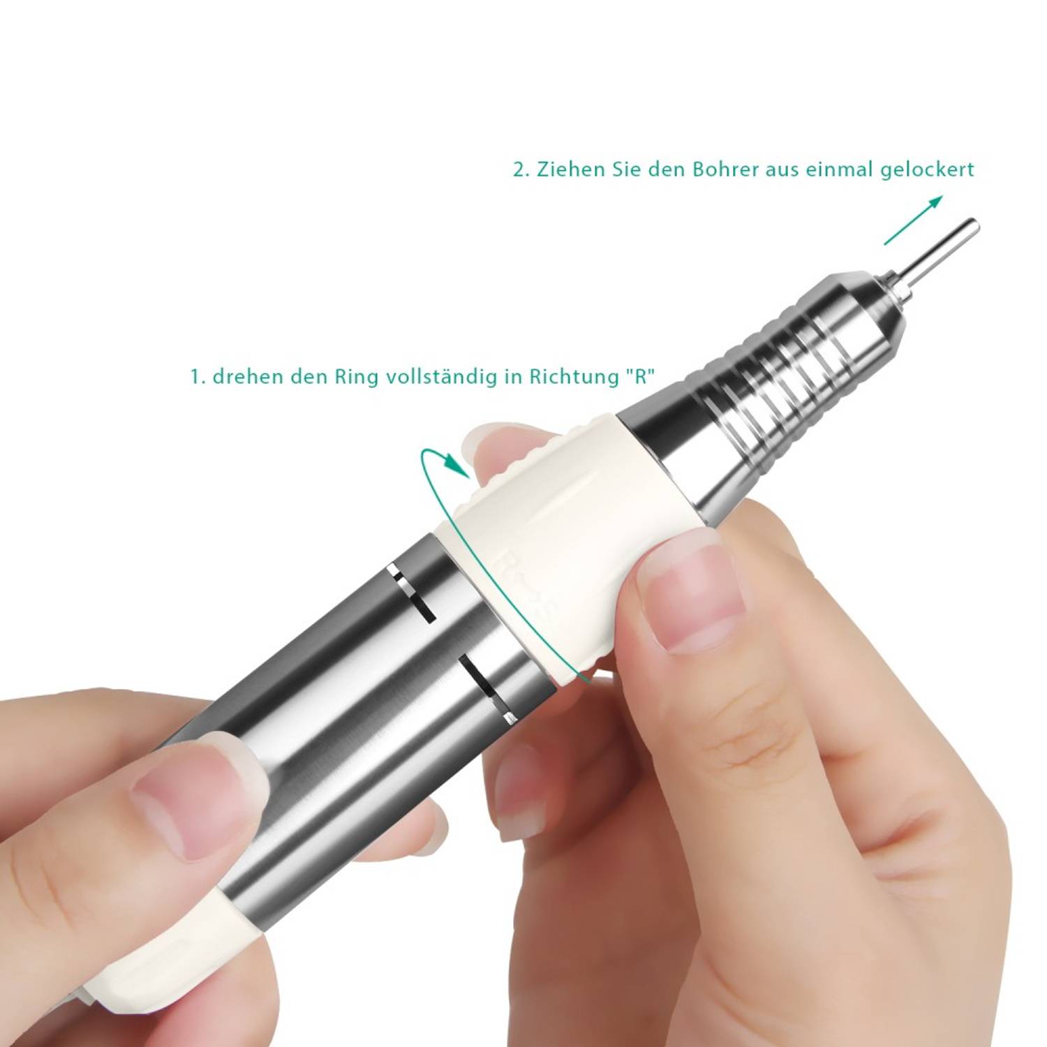 JSDA Profi Nagelfräser 30000 U/min mit Fußpedal für Maniküre Pediküre,Keine Vibration,Kein Lärm,Weiß