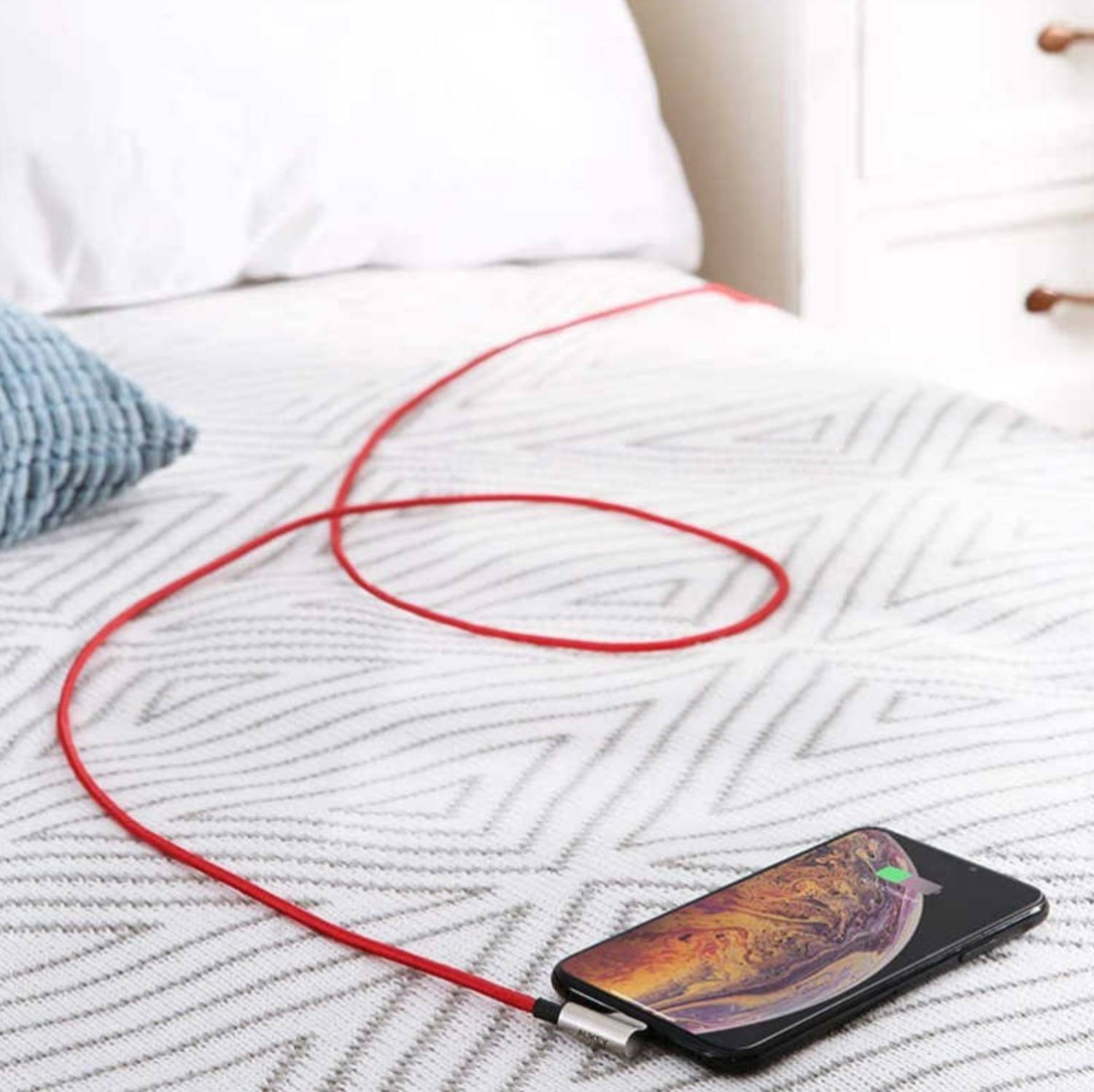 AUKEY CB-AL01 Satz USB-Nylonkabel - Lightning | 2m | 2 Stück | 90-Grad-Stecker | Apple MFi-Zertifikat