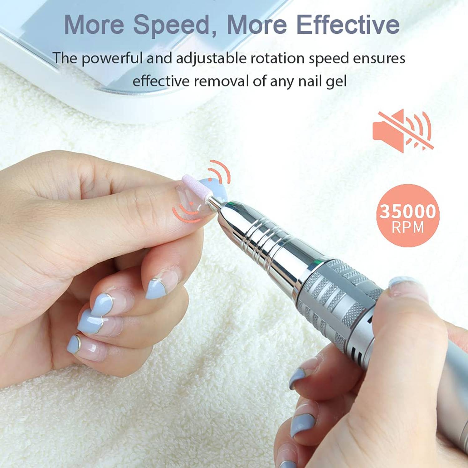 JCMASTER EU108-862M, TouchPro+ Nagelfräser Set Für Gelnägel & Acrylnägel | inkl 1x Premium 4 in 1 Bit | 35000 Umin Profi Fußpflege Set Elektrisch