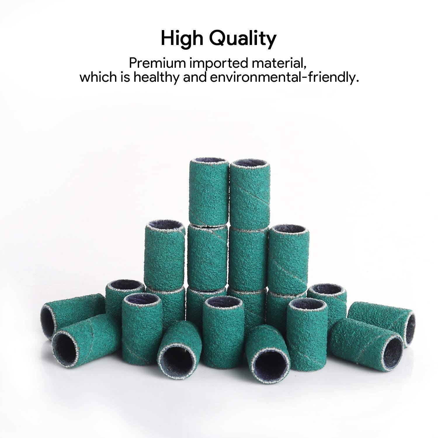 JCMASTER GSB100F, 100x Premium Nagelfräser Schleifhülsen, Fein 240 Schleifbänder, Maniküre/Pediküre/Hornhaut, Fusspflege, elektrische Nagelfeilen