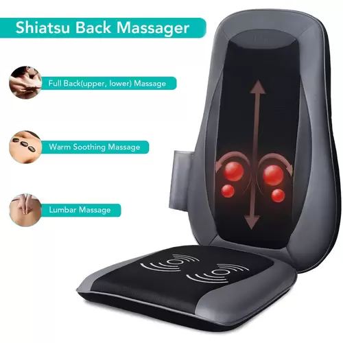 NAIPO Rücken Massagegerät Massagesitzauflagen mit Shiatsu Wärme Tiefenmassage Rollmassage Vibration für oberen unteren komplett Rücken MGBK-2606H NAIPO Rücken Massagegerät Massagesitzauflagen mit Shiatsu Wärme Tiefenmassage Rollmassage Vibration für oberen unteren komplett Rücken MGBK-2606H