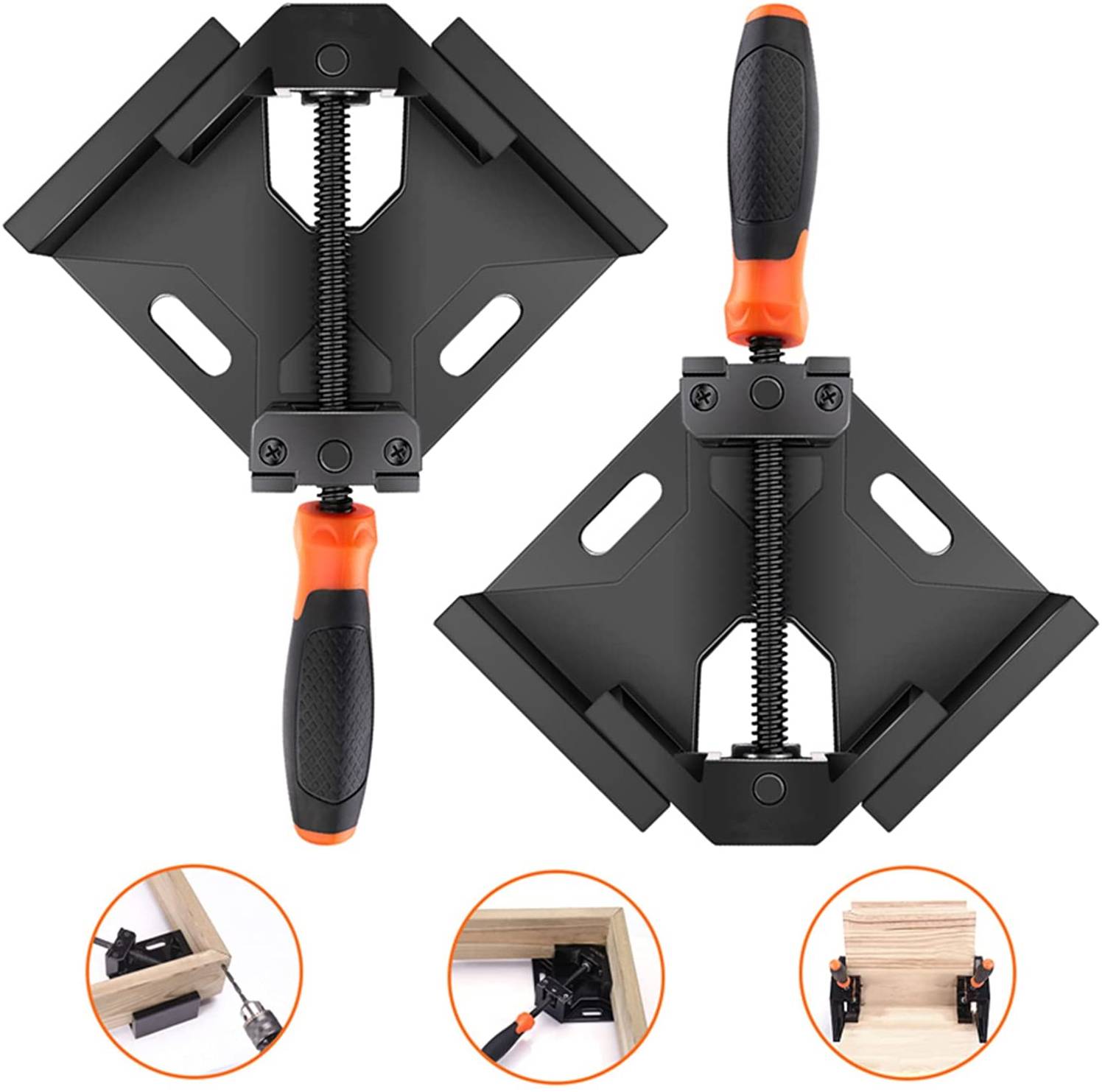 TACKLIFE HAC3B Eckklemme, 90 ° rechtwinklige Klemme, Gehäuse aus Aluminiumlegierung, Schwingbacken, Karbonstahl-Gewindestange für die Verbindung vo