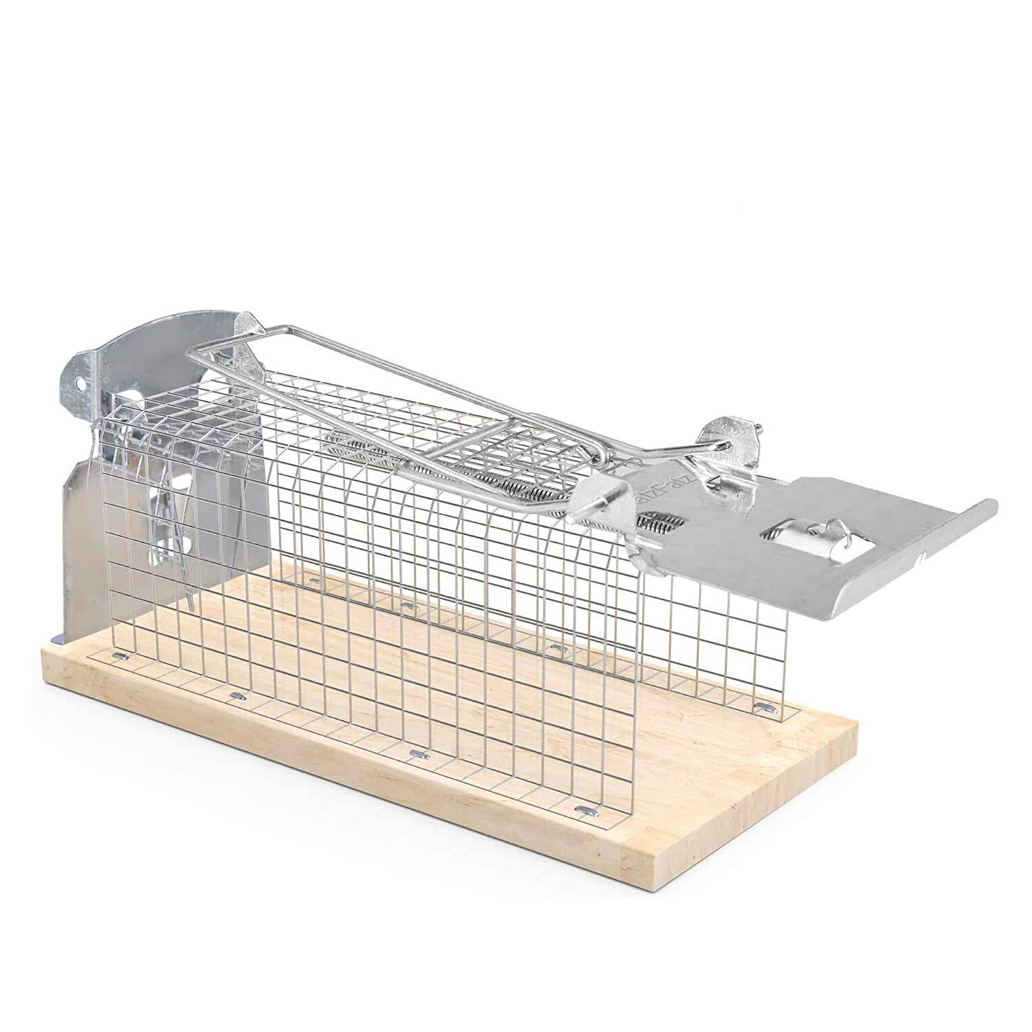 RatzFatz® Mausefalle Lebendfalle 20cm Groß ●Inkl Ebook● Effektiv, Robust – Mäuse, Holz, Lebend Fangen, Kastenfalle, Draht, Keller, Carport, T