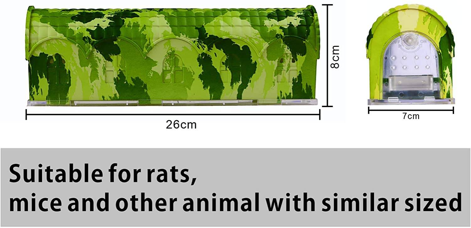 RatzFatz® MBC-04, 4x RatzFatz® Premium Mausefalle Lebend Lebendfalle Wiederverwendbar. Camouflage, Außen und Innen, Innovativer Mechanismus, Modell