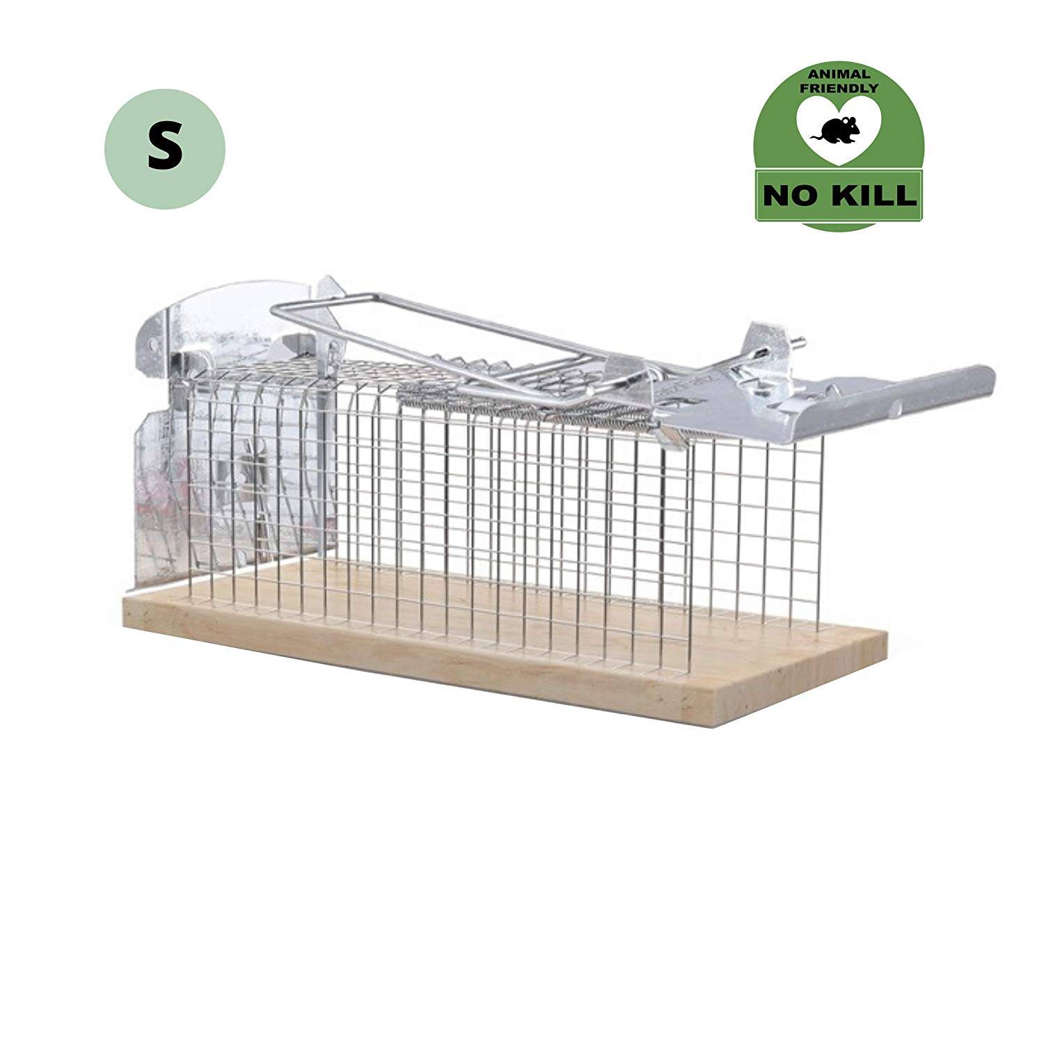 RatzFatz Mausefalle Lebendfalle 15cm Groß ●Inkl Ebook● Effektiv, Robust – Mäuse, Holz, Lebend Fangen, Kastenfalle, Draht, Keller, Carport, Ter