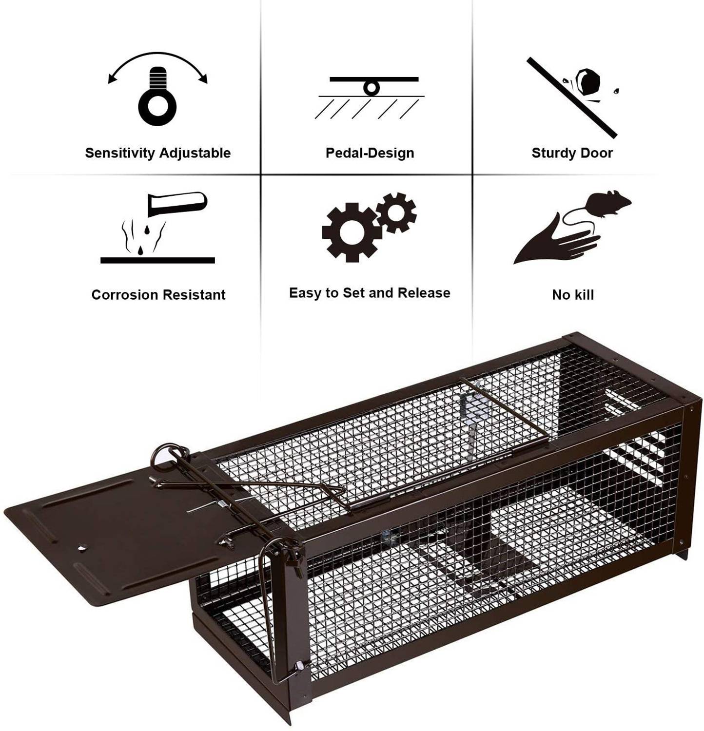 RatzFatz® 2MTBSL20, 2X Lebendfalle Mausefalle, Rattenfalle, ● Sieger 2021 ● XXL, Profi, Garten & Haus, Tierfalle Set, u.a. Hasen & Hamster, Sensi
