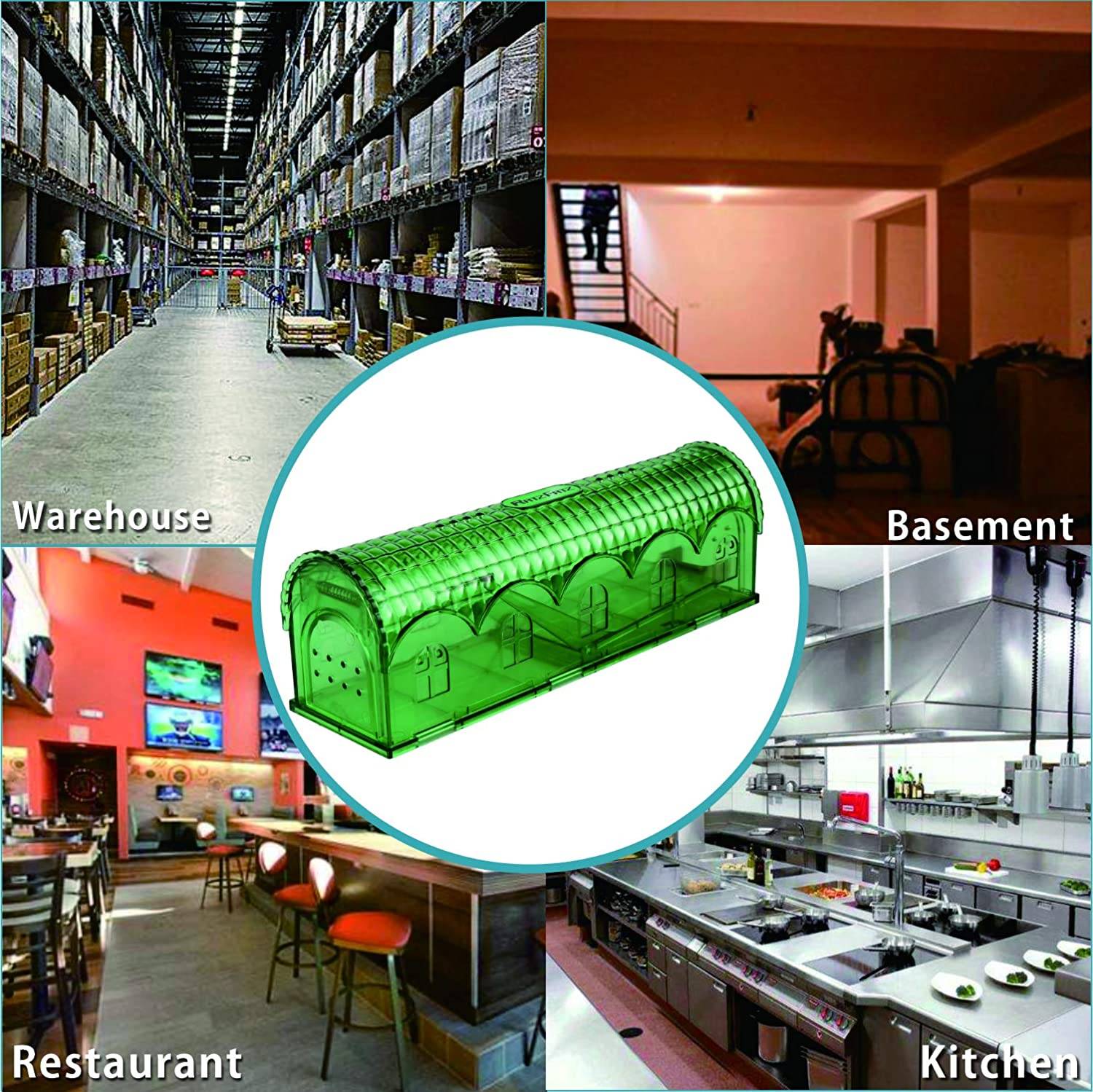 RatzFatz® Premium Mausefalle Lebend Lebendfalle Wiederverwendbare Außen und Innen, Innovativer Mechanismus, MBG-01