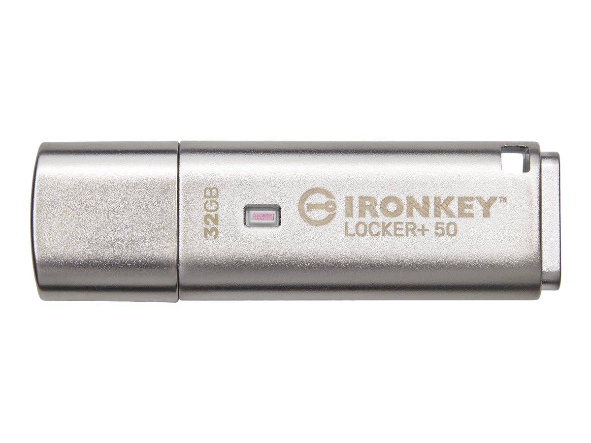 Kingston IronKey Locker+ 50 - USB-Flash-Laufwerk - verschlüsselt - 32 GB - USB 3