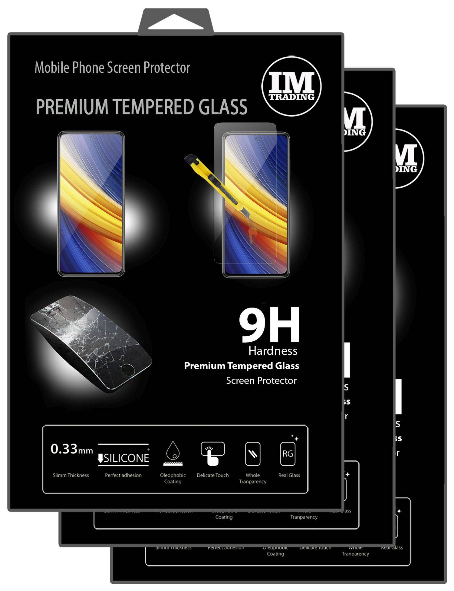 3X Schutz Glas 9H Tempered Glass Display Schutz Folie Display Glas Screen Protector kompatibel mit Xiaomi Poco X3 Pro