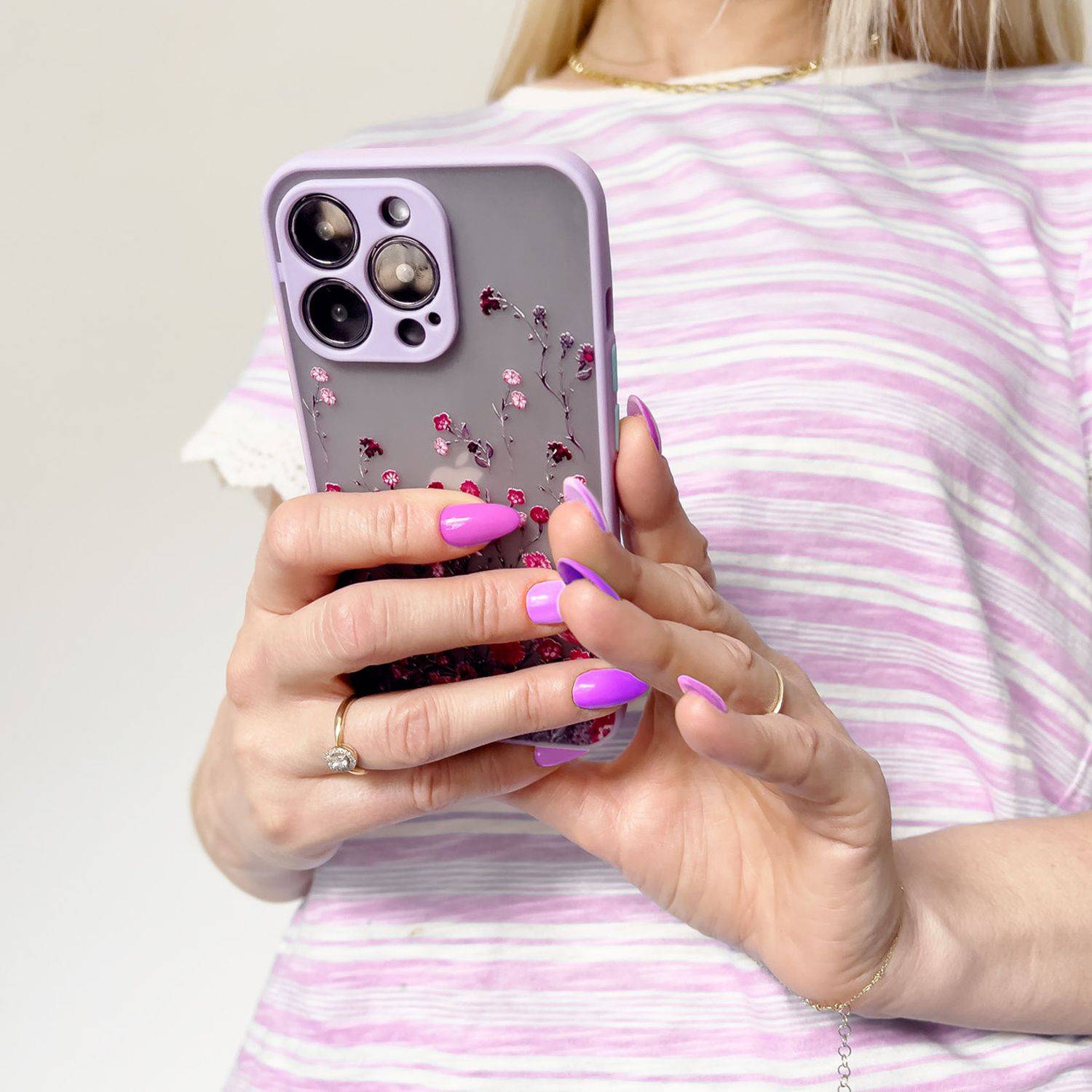 Design "Flower" Case Handy-Hülle Cover Kameraschutz kompatibel mit iPhone 13 Pro Max Blau