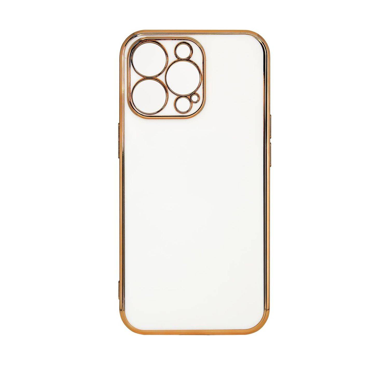 Lighting Color Case Schutz-Hülle mit Kameraabdeckung Schutz Rahmen kompatibel mit Samsung Galaxy A13 5G Weiß-Gold