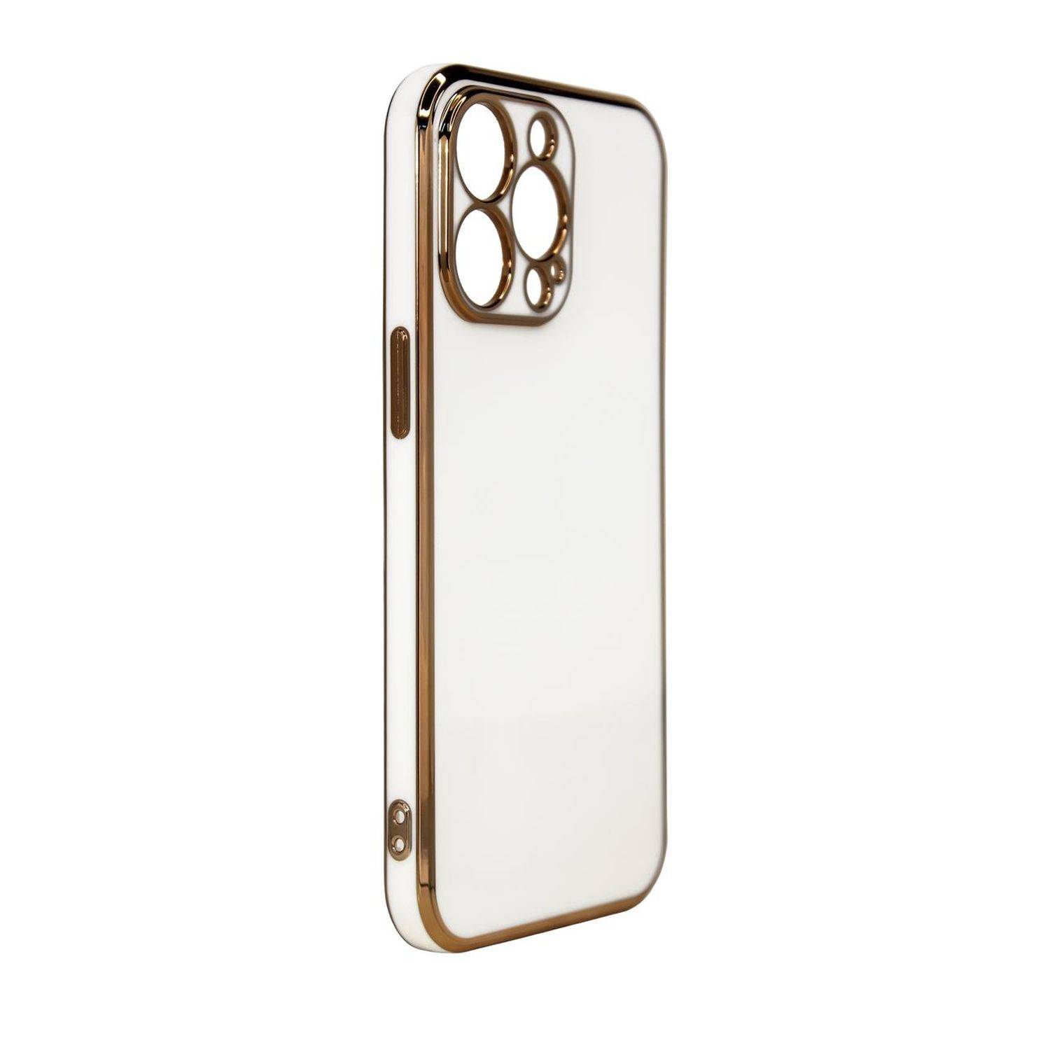 Lighting Color Case Schutz-Hülle mit Kameraabdeckung Schutz Rahmen kompatibel mit Samsung Galaxy A13 5G Weiß-Gold