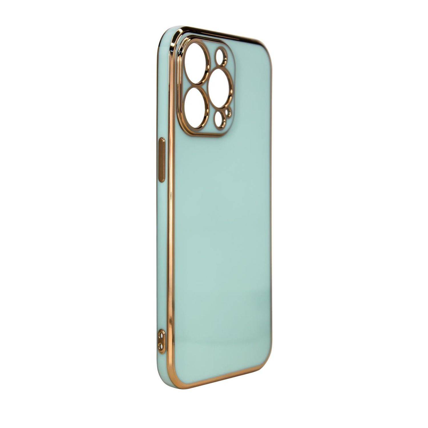 Lighting Color Case Schutz-Hülle mit Kameraabdeckung Schutz Rahmen kompatibel mit Samsung Galaxy A53 5G Mintgrün-Gold